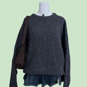 vintage 90s ashy navy blue indie skate grunge knit sweater silk/nylon/mohair